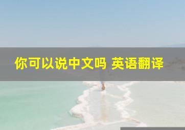 你可以说中文吗 英语翻译